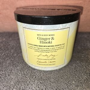 Bath & Body Works Ginger & Hinoki Candle - Cream and Black